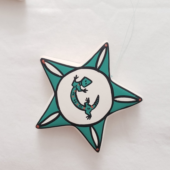 Ethnic 3pc clay star ornament set - Picture 3 of 5